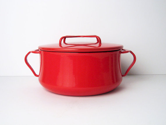 Vintage Mid-century Dansk Designs Kobenstyle RED 4 Qt. 