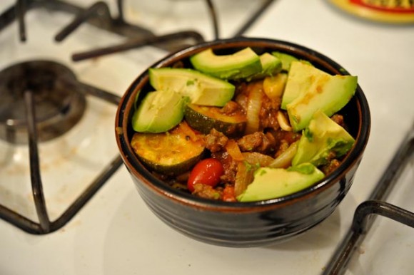 Mexican Beef Dinner with Avocado