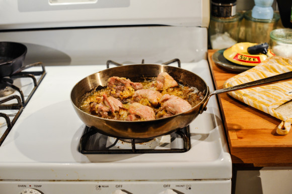 Chicken Stuffed with Goat Cheese Gingersnaps and Orzo