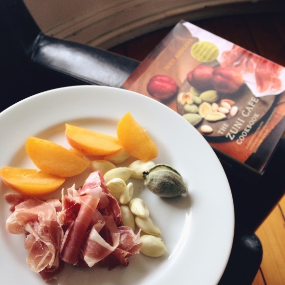 Green Almonds and Prosciutto