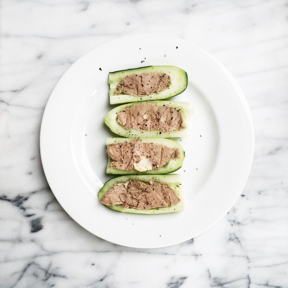 Cucumber Boats with Liverwurst