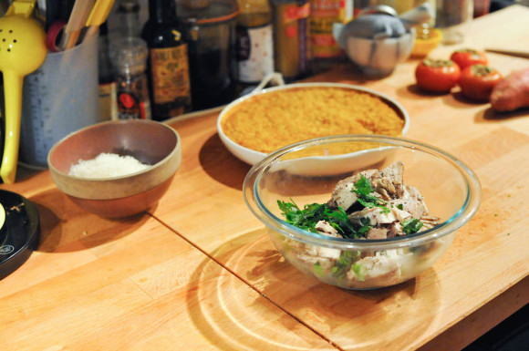 Baked Pumpkin Risotto before mixing with chicken