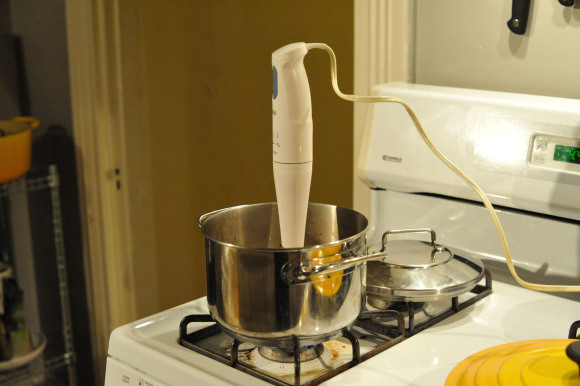 Pureeing Applesauce with an Immersion Blender