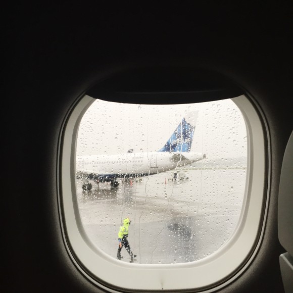 Rain in Boston on Jet Blue