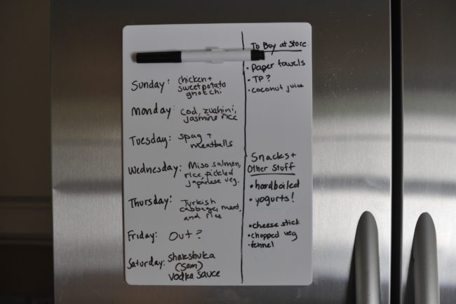 Meal Planning Whiteboard