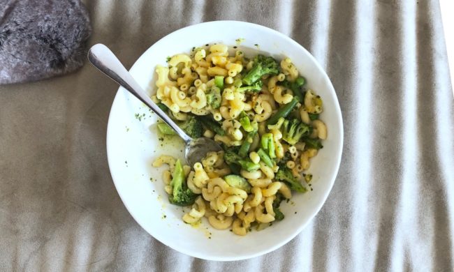 the second lunch trader joes macaroni and cheese and vegetable foursome